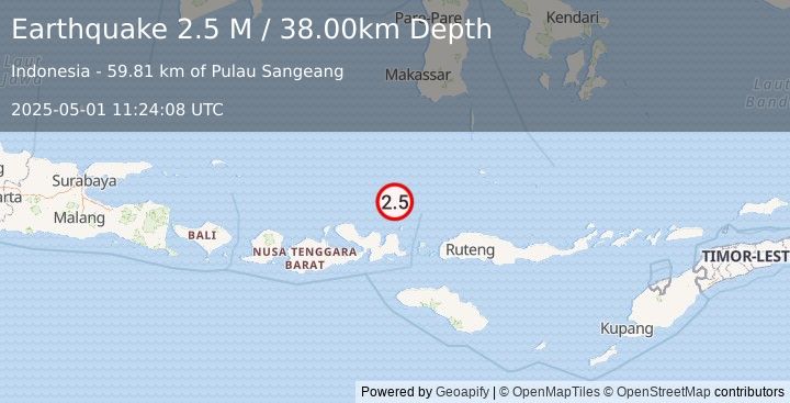 Earthquake Flores Sea (2.5 M) (2025-05-01 11:24:08 UTC)