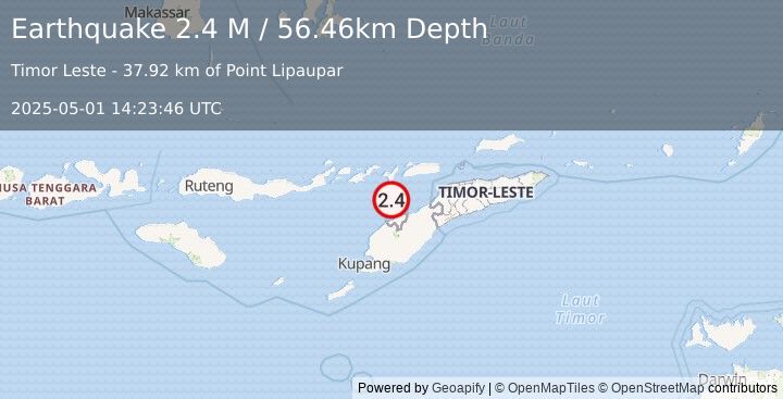 Earthquake Timor Region (2.4 M) (2025-05-01 14:23:46 UTC)