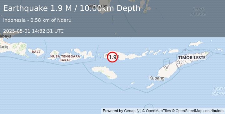 Earthquake Flores Region, Indonesia (1.9 M) (2025-05-01 14:32:31 UTC)