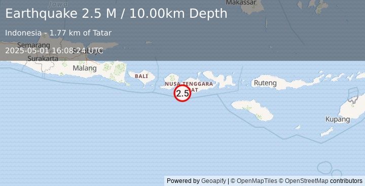 Earthquake Sumbawa Region, Indonesia (2.5 M) (2025-05-01 16:08:24 UTC)
