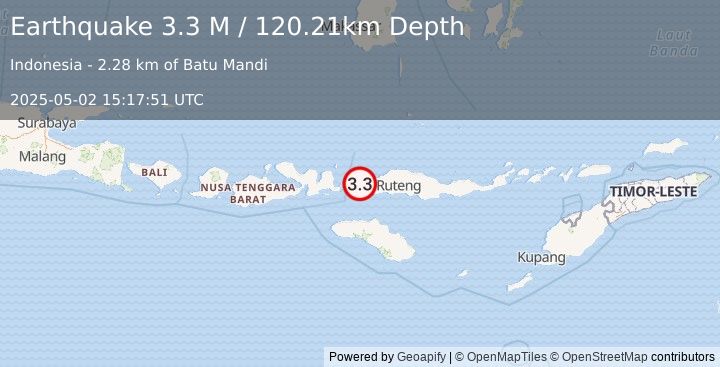 Earthquake Flores Region, Indonesia (3.3 M) (2025-05-02 15:17:51 UTC)