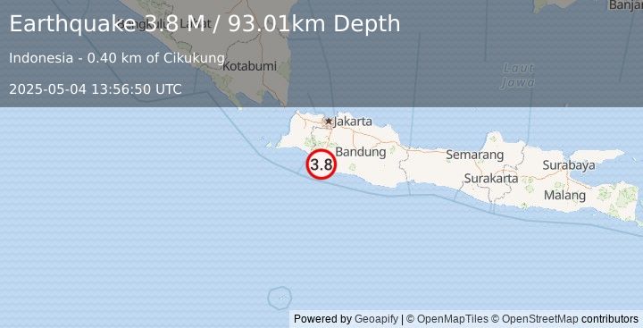 Earthquake Java, Indonesia (3.8 M) (2025-05-04 13:56:50 UTC)