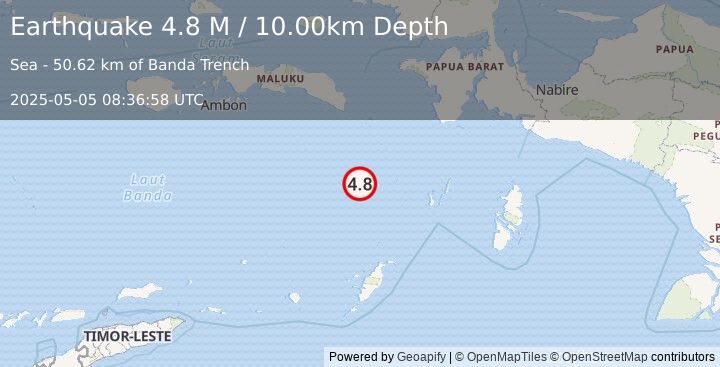 Earthquake Banda Sea (4.8 M) (2025-05-05 08:36:58 UTC)