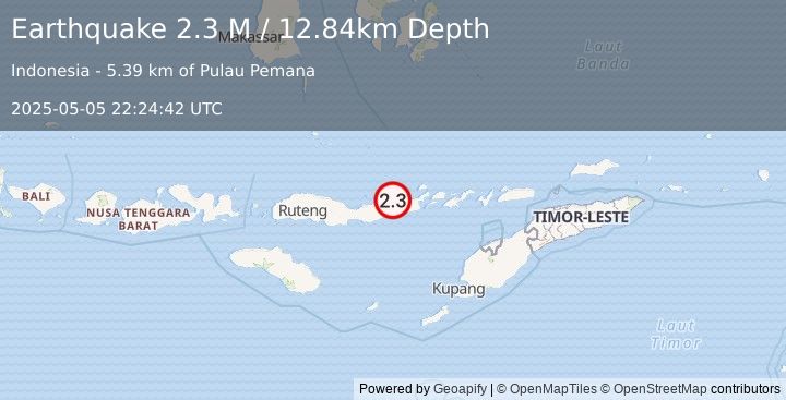 Earthquake Flores Region, Indonesia (2.3 M) (2025-05-05 22:24:42 UTC)