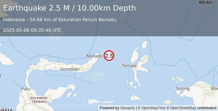 Earthquake Northern Molucca Sea (2.5 M) (2025-05-06 09:35:46 UTC)