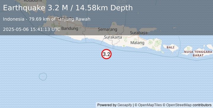 Earthquake Java, Indonesia (3.2 M) (2025-05-06 15:41:13 UTC)