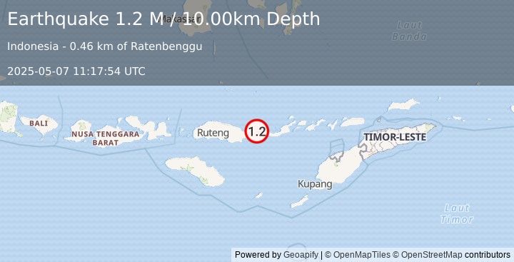Earthquake Flores Region, Indonesia (1.2 M) (2025-05-07 11:17:54 UTC)
