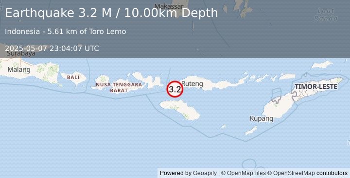 Earthquake Flores Region, Indonesia (3.2 M) (2025-05-07 23:04:07 UTC)