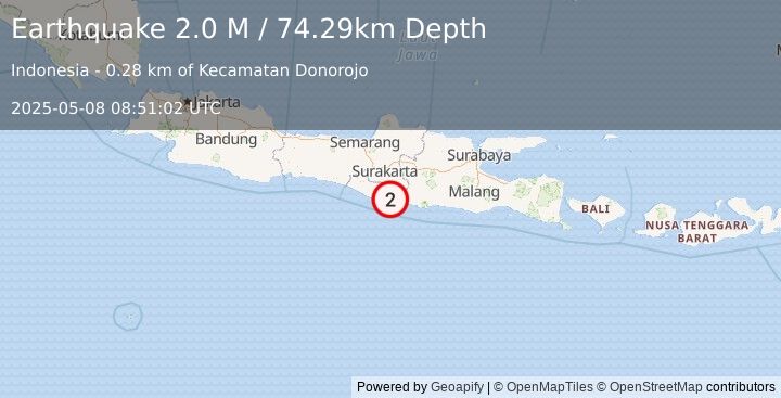 Earthquake Java, Indonesia (2.0 M) (2025-05-08 08:51:02 UTC)