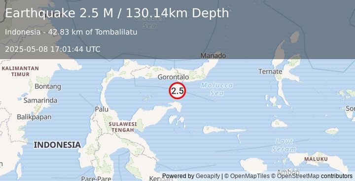 Earthquake Minahassa Peninsula, Sulawesi (2.5 M) (2025-05-08 17:01:44 UTC)