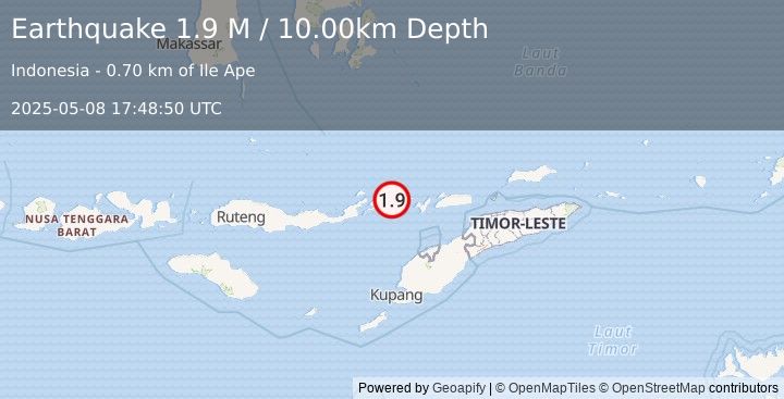 Earthquake Flores Region, Indonesia (1.9 M) (2025-05-08 17:48:50 UTC)