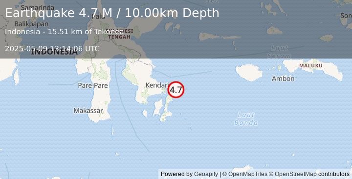 Earthquake Banda Sea (4.7 M) (2025-05-09 13:14:06 UTC)