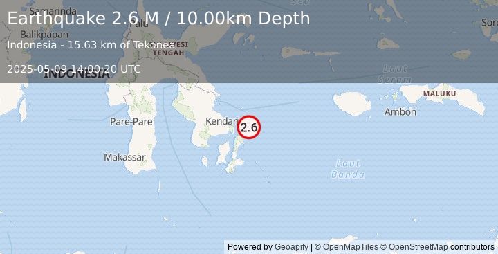 Earthquake Banda Sea (2.6 M) (2025-05-09 14:00:20 UTC)