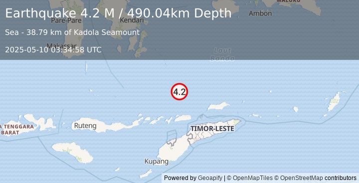 Earthquake Banda Sea (4.0 M) (2025-05-10 03:34:55 UTC)