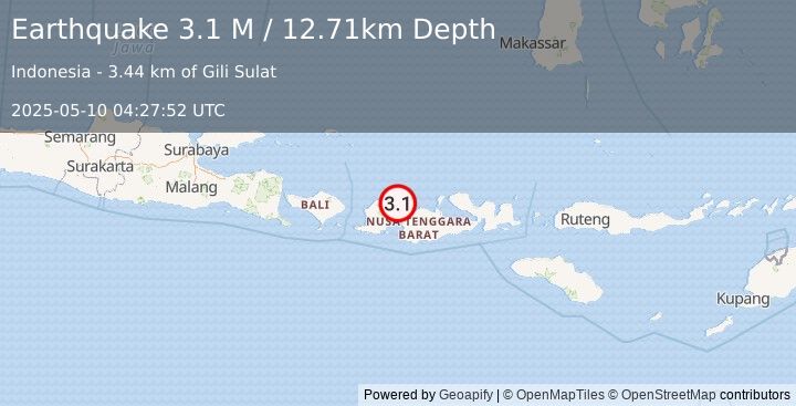 Earthquake Sumbawa Region, Indonesia (3.1 M) (2025-05-10 04:27:52 UTC)