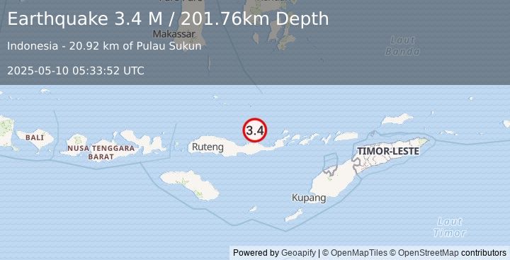 Earthquake Flores Region, Indonesia (3.4 M) (2025-05-10 05:33:52 UTC)