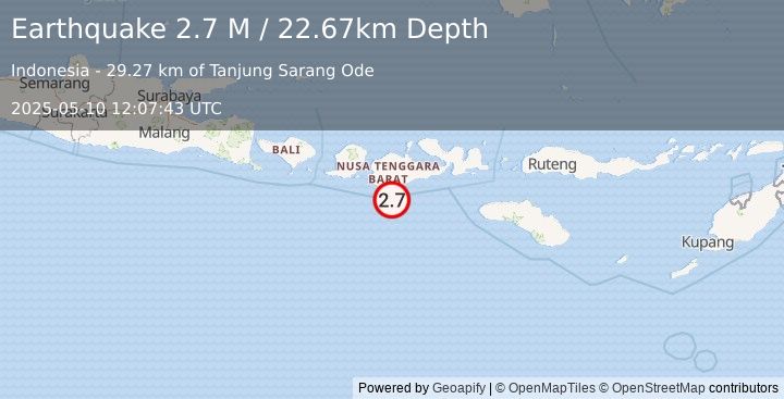 Earthquake Sumbawa Region, Indonesia (2.7 M) (2025-05-10 12:07:43 UTC)