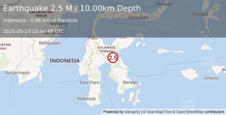 Earthquake Sulawesi, Indonesia (2.5 M) (2025-05-10 15:44:48 UTC)