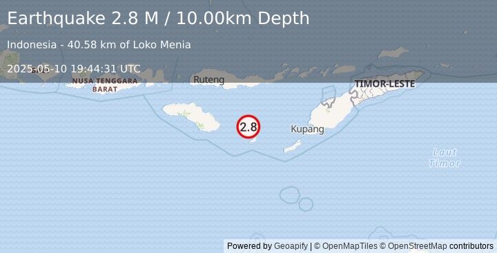 Earthquake Savu Sea (2.8 M) (2025-05-10 19:44:31 UTC)