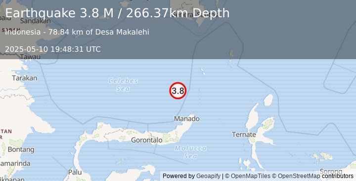 Earthquake Celebes Sea (3.8 M) (2025-05-10 19:48:31 UTC)