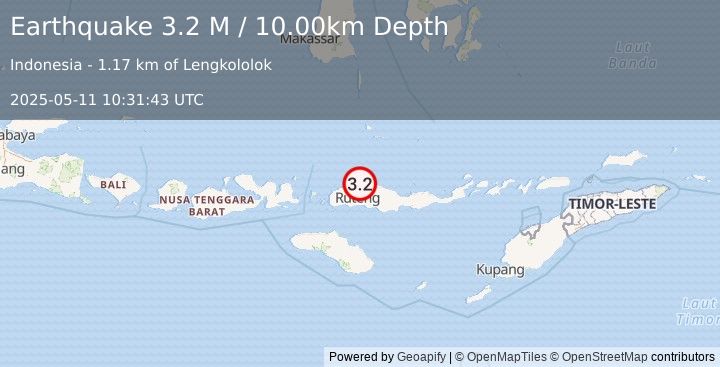 Earthquake Flores Region, Indonesia (3.2 M) (2025-05-11 10:31:42 UTC)