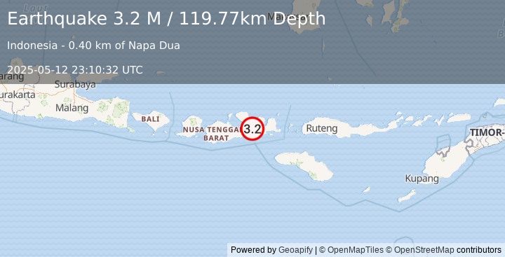 Earthquake Sumbawa Region, Indonesia (3.2 M) (2025-05-12 23:10:32 UTC)
