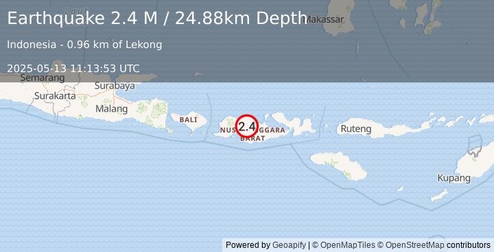 Earthquake Sumbawa Region, Indonesia (2.4 M) (2025-05-13 11:13:53 UTC)