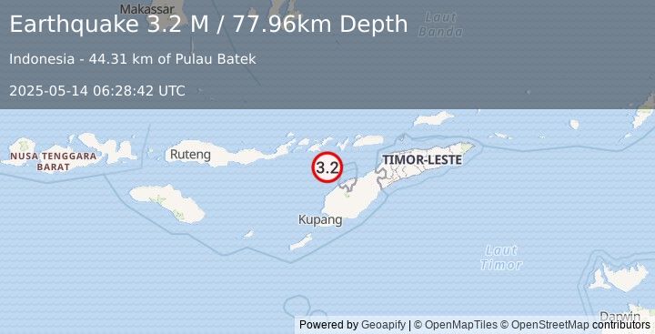 Earthquake Flores Region, Indonesia (3.2 M) (2025-05-14 06:28:42 UTC)