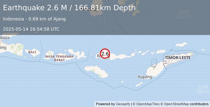 Earthquake Flores Region, Indonesia (2.6 M) (2025-05-14 16:54:58 UTC)