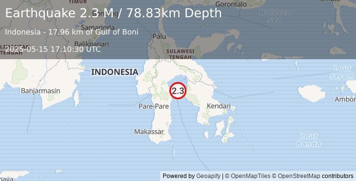Earthquake Sulawesi, Indonesia (2.3 M) (2025-05-15 17:10:30 UTC)