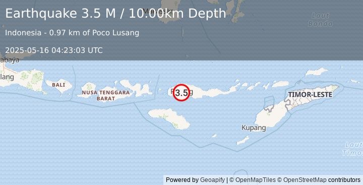 Earthquake Flores Region, Indonesia (3.5 M) (2025-05-16 04:23:03 UTC)