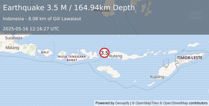 Earthquake Flores Region, Indonesia (3.5 M) (2025-05-16 12:16:27 UTC)