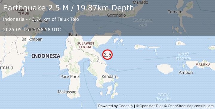 Earthquake Sulawesi, Indonesia (2.5 M) (2025-05-16 14:56:59 UTC)