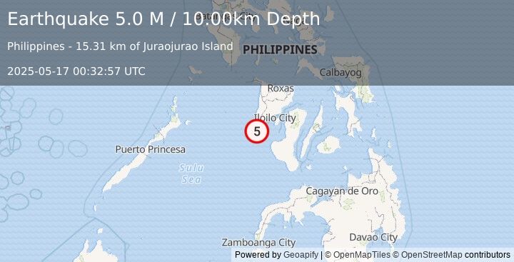 Earthquake Panay, Philippines (5.0 M) (2025-05-17 00:32:57 UTC)