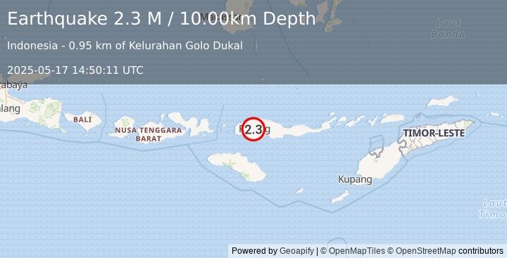 Earthquake Flores Region, Indonesia (2.3 M) (2025-05-17 14:50:11 UTC)