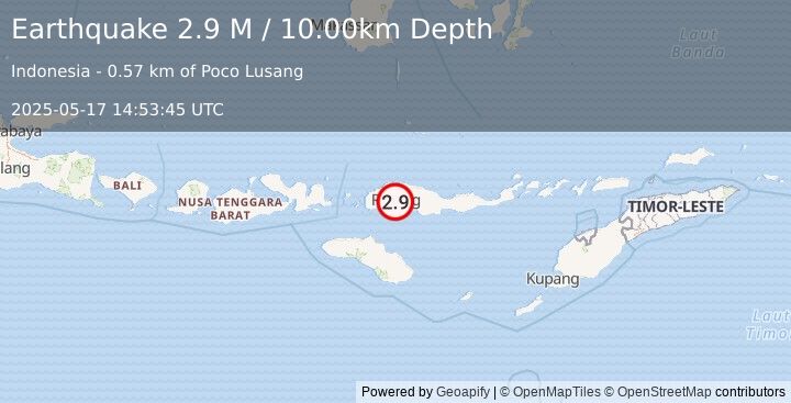 Earthquake Flores Region, Indonesia (2.9 M) (2025-05-17 14:53:45 UTC)