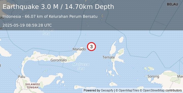 Earthquake Northern Molucca Sea (3.0 M) (2025-05-19 08:59:28 UTC)