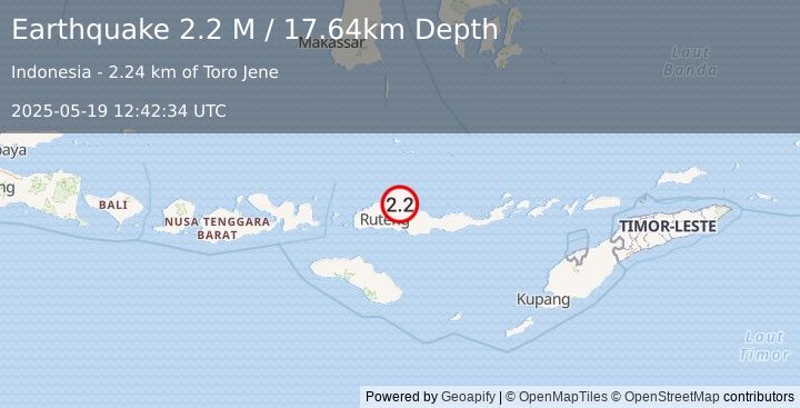 Earthquake Flores Region, Indonesia (2.2 M) (2025-05-19 12:42:34 UTC)