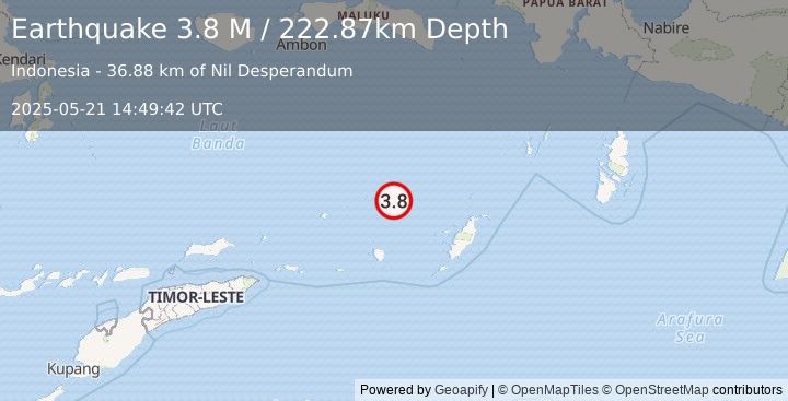 Earthquake Banda Sea (3.8 M) (2025-05-21 14:49:42 UTC)