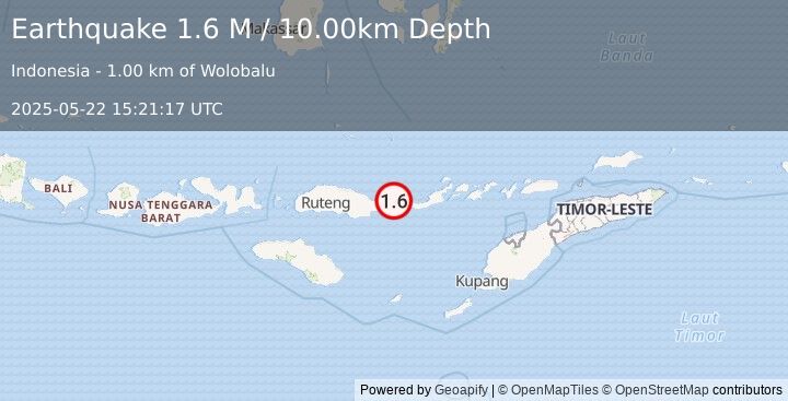 Earthquake Flores Region, Indonesia (1.6 M) (2025-05-22 15:21:17 UTC)