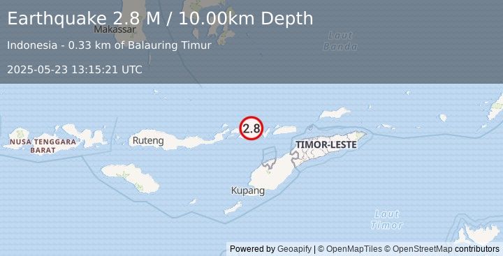 Earthquake Flores Region, Indonesia (2.8 M) (2025-05-23 13:15:21 UTC)