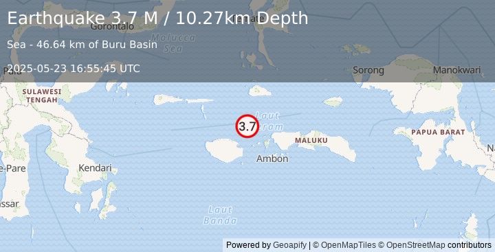 Earthquake Ceram Sea (3.7 M) (2025-05-23 16:55:45 UTC)