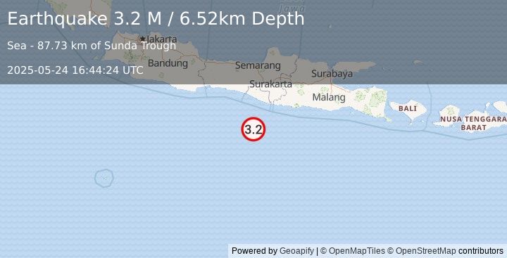 Earthquake Java, Indonesia (3.2 M) (2025-05-24 16:44:24 UTC)