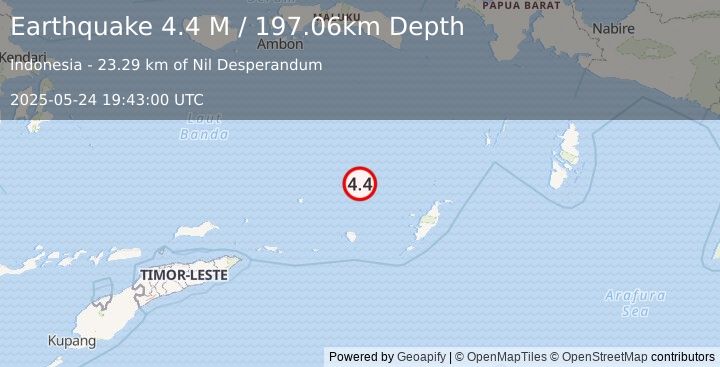 Earthquake Banda Sea (4.4 M) (2025-05-24 19:43:00 UTC)