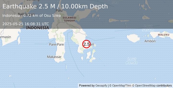 Earthquake Sulawesi, Indonesia (2.5 M) (2025-05-25 16:08:31 UTC)