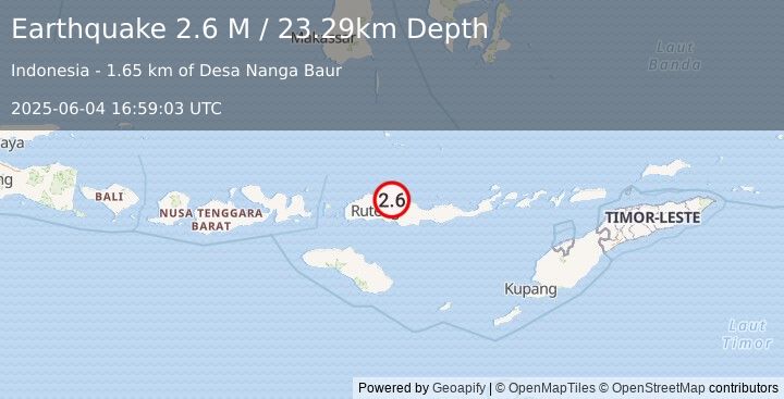 Earthquake Flores Region, Indonesia (2.6 M) (2025-06-04 16:59:03 UTC)