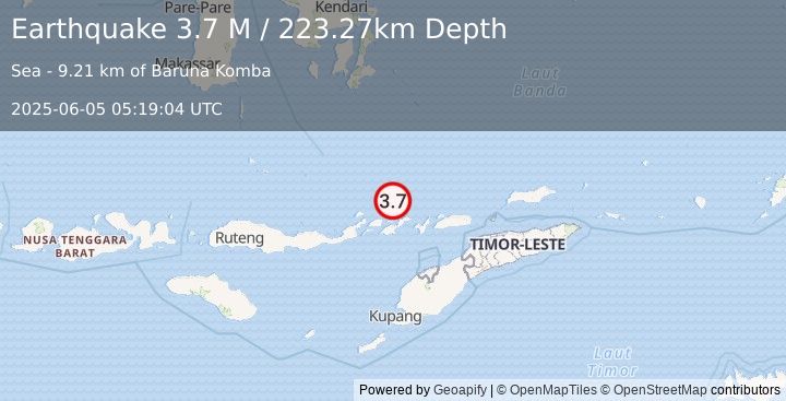 Earthquake Banda Sea (3.7 M) (2025-06-05 05:19:04 UTC)