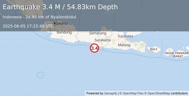 Earthquake Java, Indonesia (3.4 M) (2025-06-05 17:22:47 UTC)