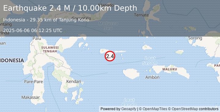 Earthquake Ceram Sea (2.4 M) (2025-06-06 06:12:25 UTC)