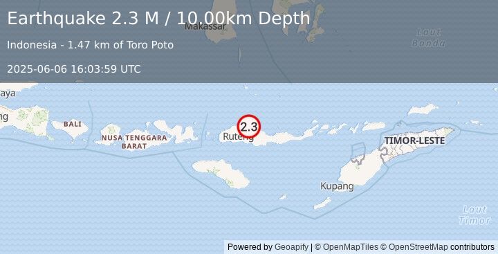Earthquake Flores Region, Indonesia (2.3 M) (2025-06-06 16:03:59 UTC)